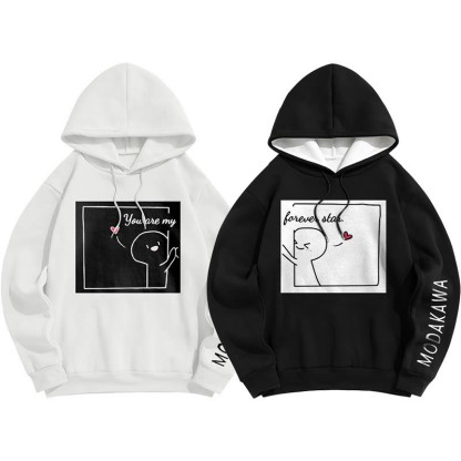 YOU ARE MY FOREVER STAR Modakawa Character Letter Print Loose Hoodie - image 2