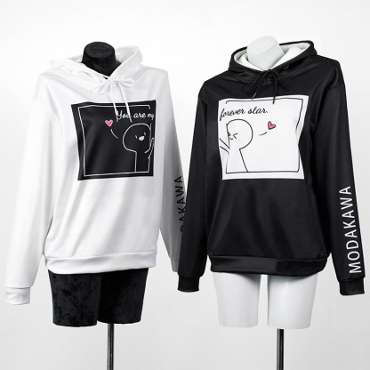 YOU ARE MY FOREVER STAR Modakawa Character Letter Print Loose Hoodie - image 1