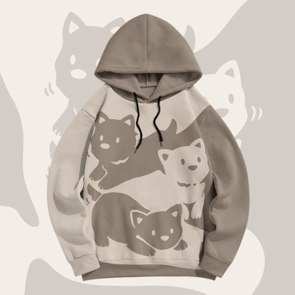 MODAKAWA Pullover-Hoodie mit Welpenmotiv und Farben -Print - Khaki - 6XL - image 2