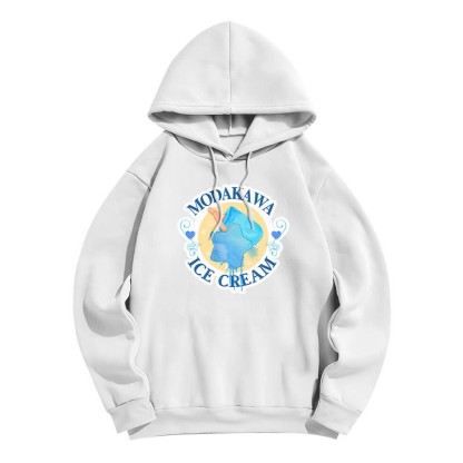 Modakawa Hoodie mit Farbverlauf, Eiscreme-Buchstabenprint, lockerer Passform - White - 6XL - image 2