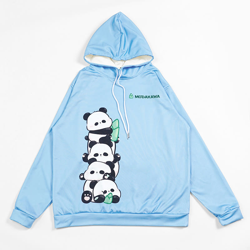 Modakawa Hoodie mit Panda-Buchstabenprint - image 2