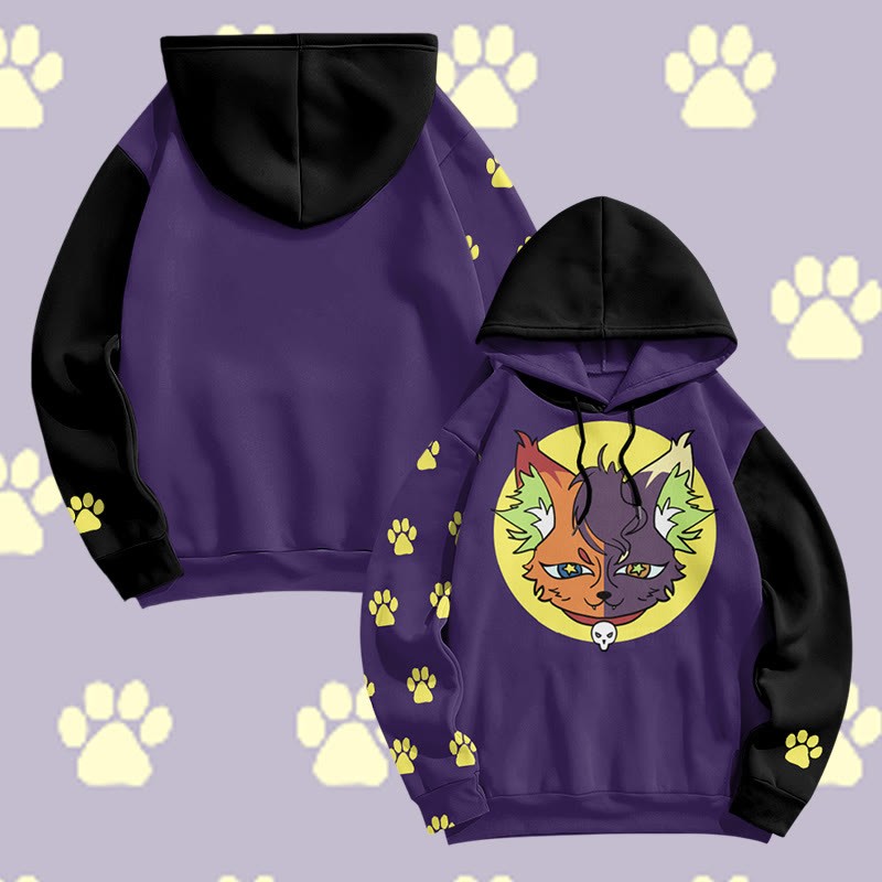 MODAKAWA Pullover-Hoodie mit Allover-Print „Mystic Cat“ - Purple - 6XL - image 1