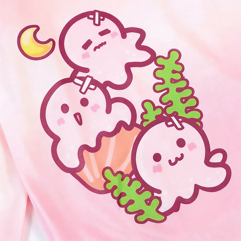 Modakawa Kapuzenpullover mit Farbverlauf und Oktopus-Buchstabenprint, locker geschnitten - image 6