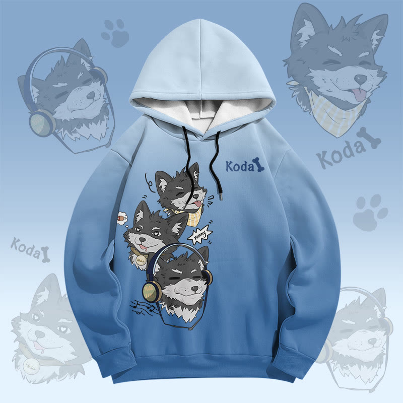 MODAKAWA Fröhlicher Koda Welpen-Pullover-Hoodie - Blue - 6XL - image 1