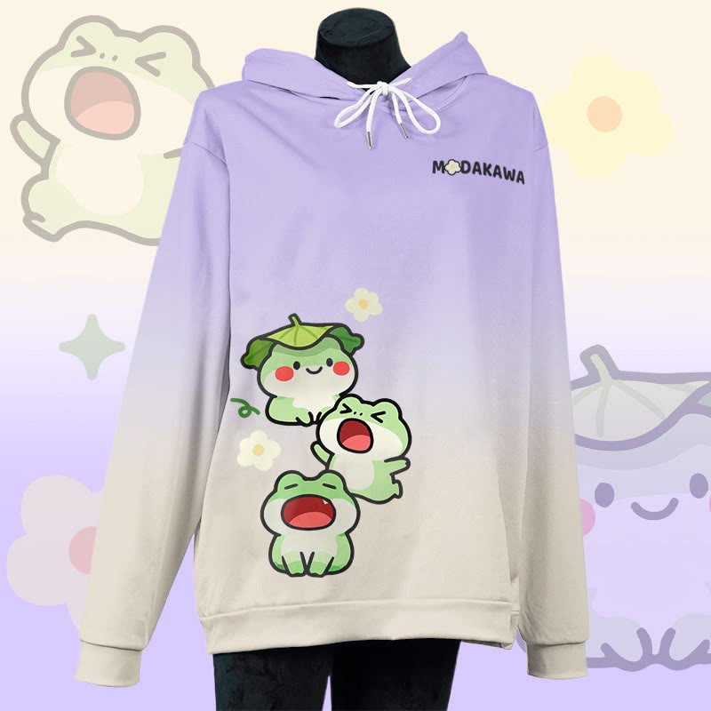 MODAKAWA Pullover-Hoodie mit Allover-Print und Goofy-Frosch-Motiv - Purple - 6XL - image 1