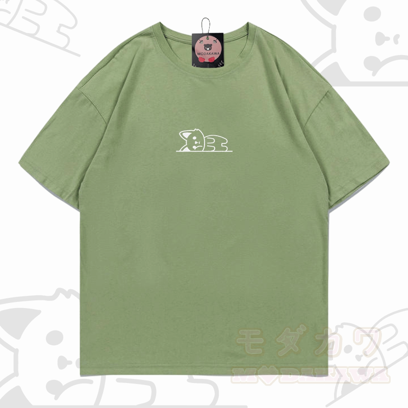 Modakawa-Baumwoll-T-Shirt mit gesticktem liegenden Fuchs - Hellgrün - 5XL - image 3