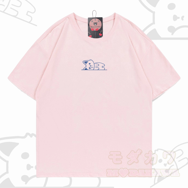 Modakawa-Baumwoll-T-Shirt mit gesticktem liegenden Fuchs - Rosa - 5XL - image 2
