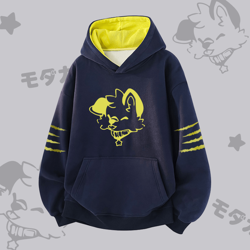 MODAKAWA X popipeko Joyful Puppy Graphic Contrast Lining Pullover - Purplish Blue - 3XL - image 2