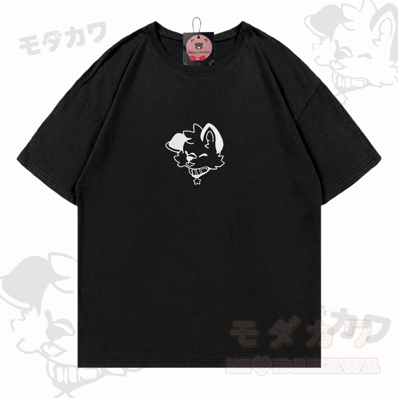 MODAKAWA X popipeko Besticktes T-Shirt mit fröhlichem Welpenmotiv aus Baumwolle - Schwarz - 5XL - image 3