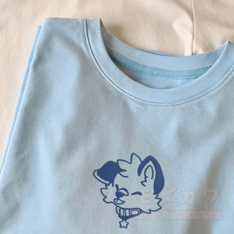 MODAKAWA X popipeko Besticktes T-Shirt mit fröhlichem Welpenmotiv aus Baumwolle - image 1