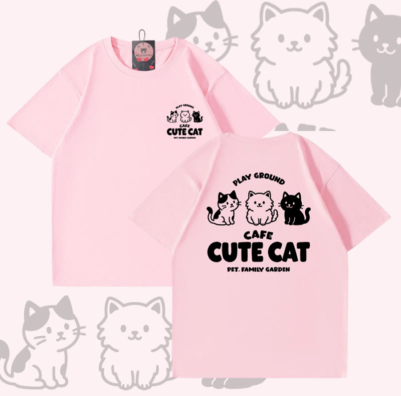 Modakawa T-Shirt mit niedlichem Katzenmotiv aus 100 % Baumwolle - Pink - 5XL - image 4