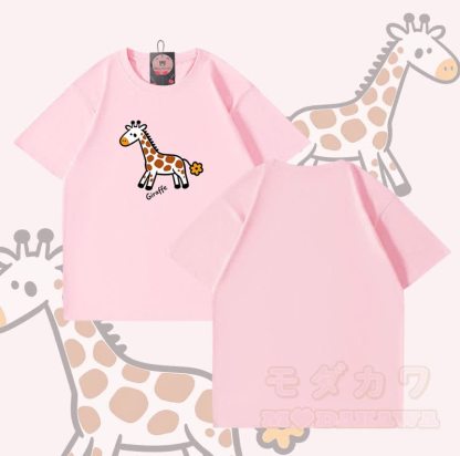 Giraffenmotiv Modakawa T-Shirt aus 100 % Baumwolle - Rosa - 5XL - image 4
