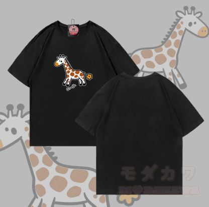 Giraffenmotiv Modakawa T-Shirt aus 100 % Baumwolle - Schwarz - 5XL - image 2