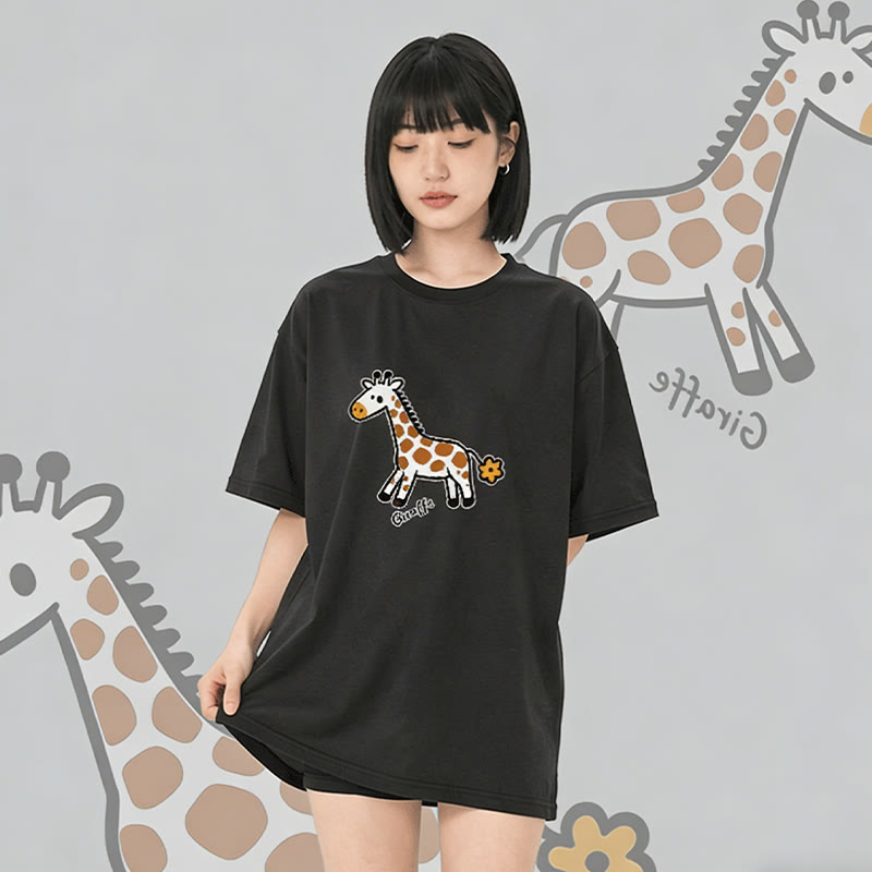 Giraffenmotiv Modakawa T-Shirt aus 100 % Baumwolle - image 1