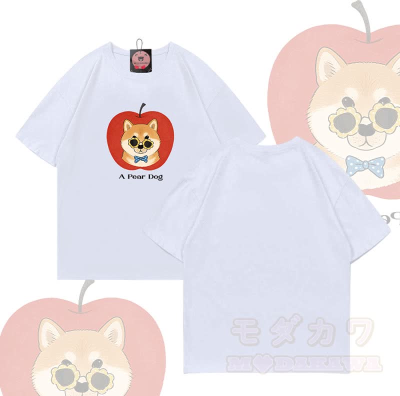 Ein PEAR DOG Grafik Modakawa 100% Baumwoll-T-Shirt - Weiß - 5XL - image 3