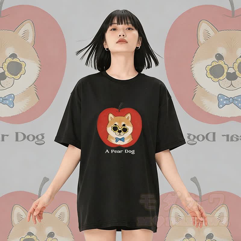 Ein PEAR DOG Grafik Modakawa 100% Baumwoll-T-Shirt - image 2