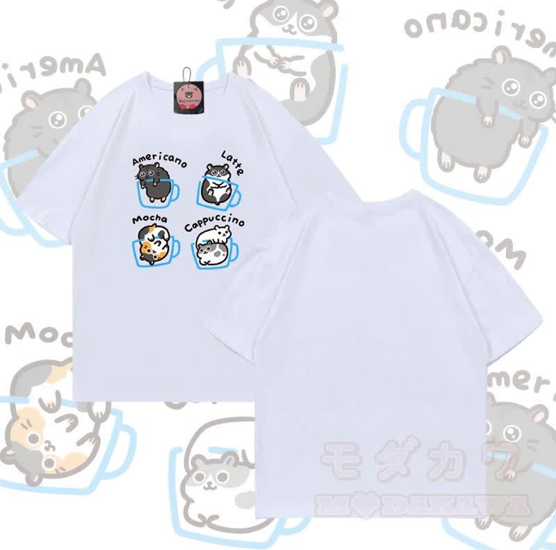 Modakawa T-Shirt mit Mausmotiv aus 100 % Baumwolle - Weiß - 5XL - image 2