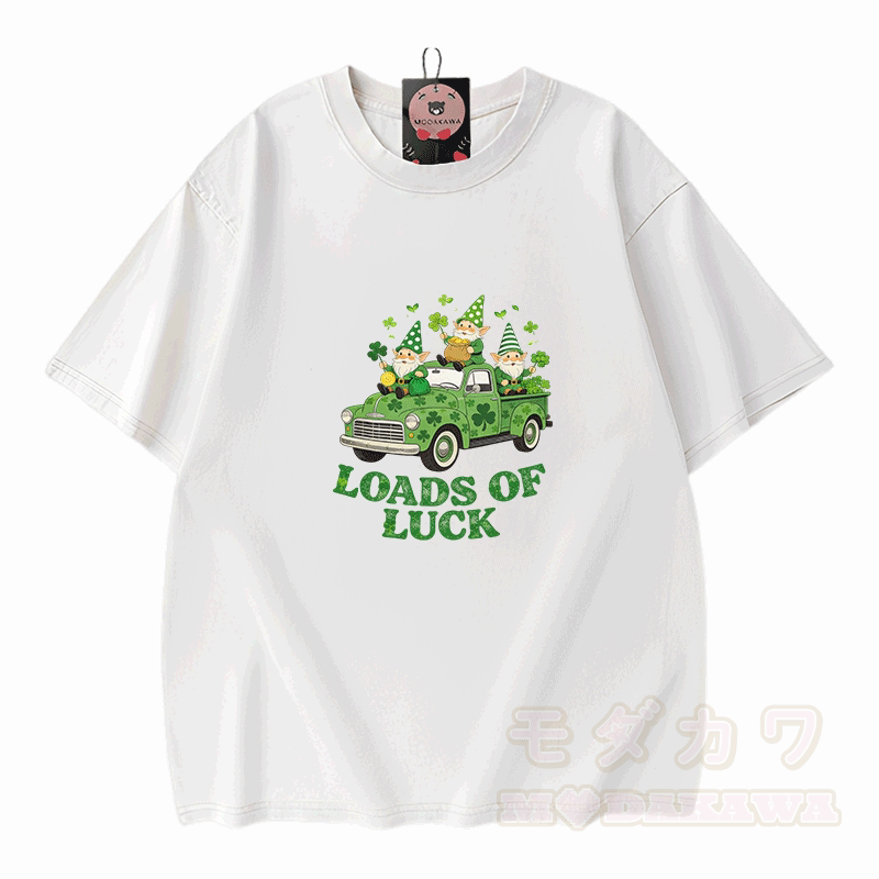 Viel Glück! Auto-T-Shirt mit St. Pakrit-Motiv, Vintage-Waschung, 100 % Baumwolle - Weiß - 5XL - image 3