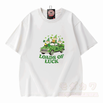 Viel Glück! Auto-T-Shirt mit St. Pakrit-Motiv, Vintage-Waschung, 100 % Baumwolle - Weiß - 5XL - image 3