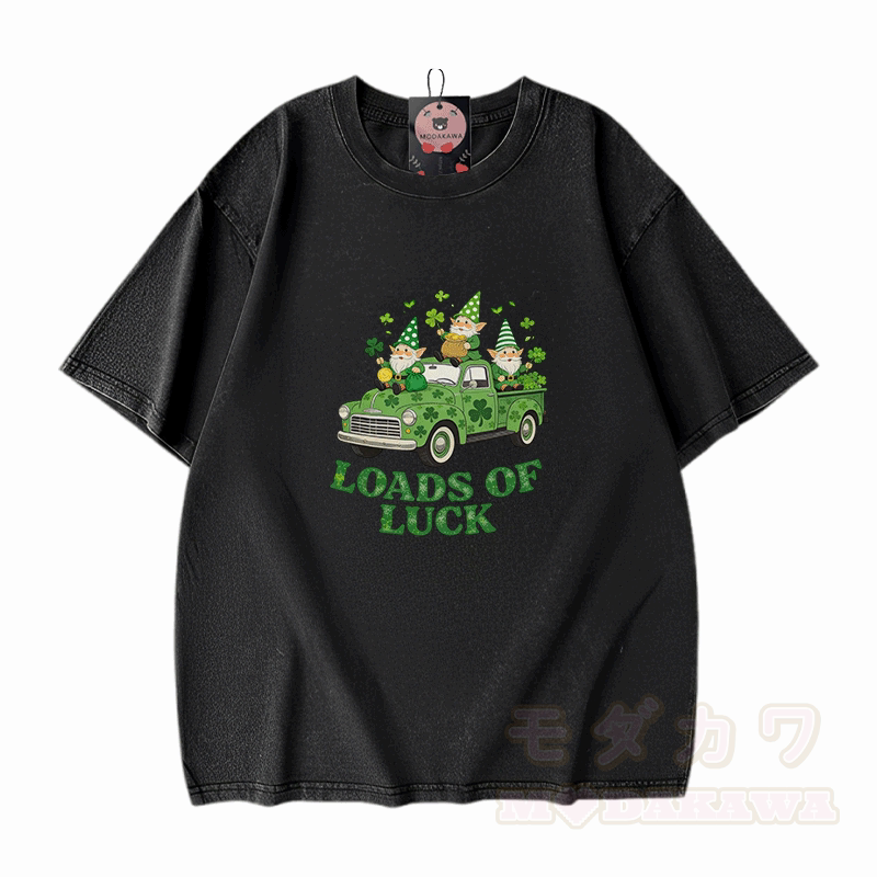 Viel Glück! Auto-T-Shirt mit St. Pakrit-Motiv, Vintage-Waschung, 100 % Baumwolle - Schwarz - 5XL - image 1