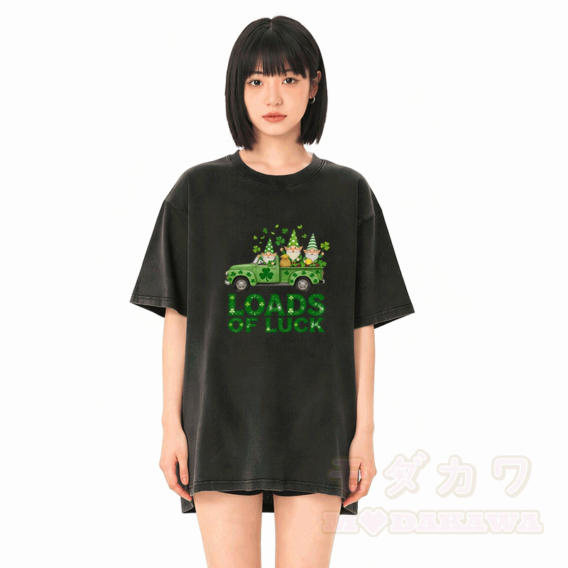 St. Pakrit-Tag – VIEL GLÜCK! Modakawa Vintage-T-Shirt aus 100 % Baumwolle mit Glücksmotiv im Used-Look. - image 2