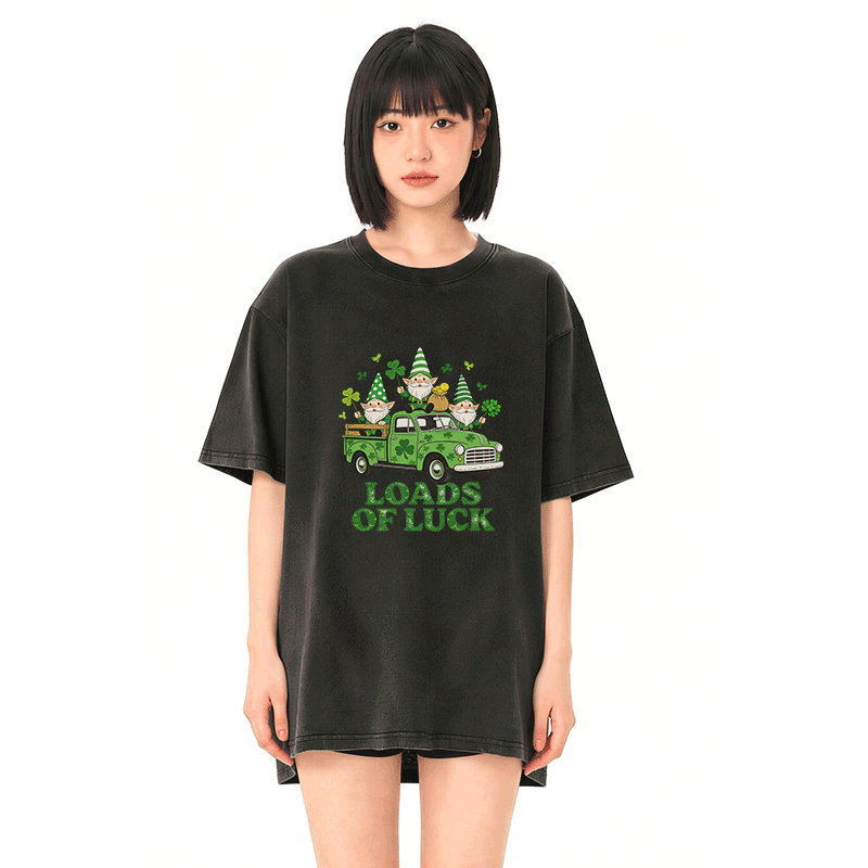 Lucky LOADS OF LUCK St. Pakrit's Day Grafik Modakawa Vintage gewaschenes T-Shirt aus 100% Baumwolle - image 2