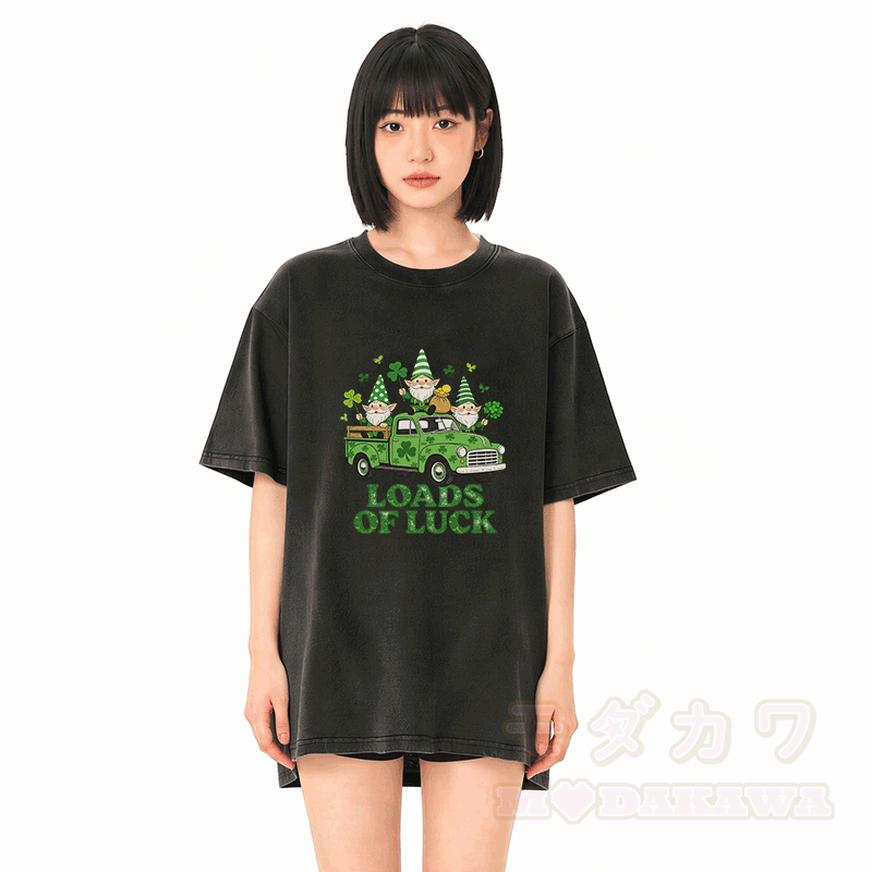 Lucky LOADS OF LUCK St. Pakrit's Day Grafik Modakawa Vintage gewaschenes T-Shirt aus 100% Baumwolle - image 2