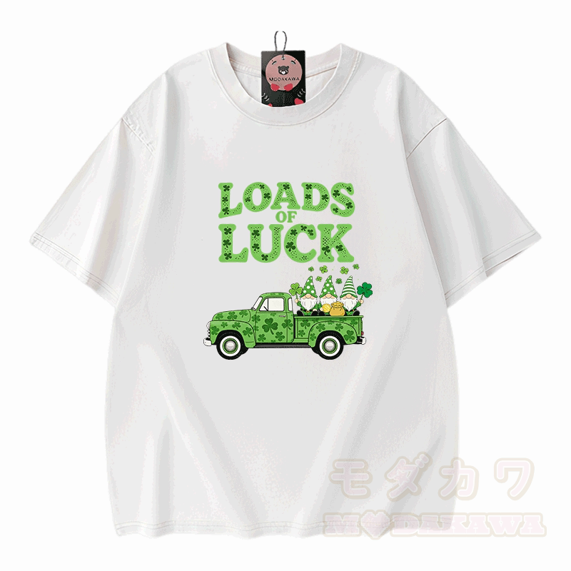 VIELE GLÜCK! Modakawa Vintage-T-Shirt aus 100 % Baumwolle mit Grafik zum St. Pakrit-Tag - Weiß - 5XL - image 3