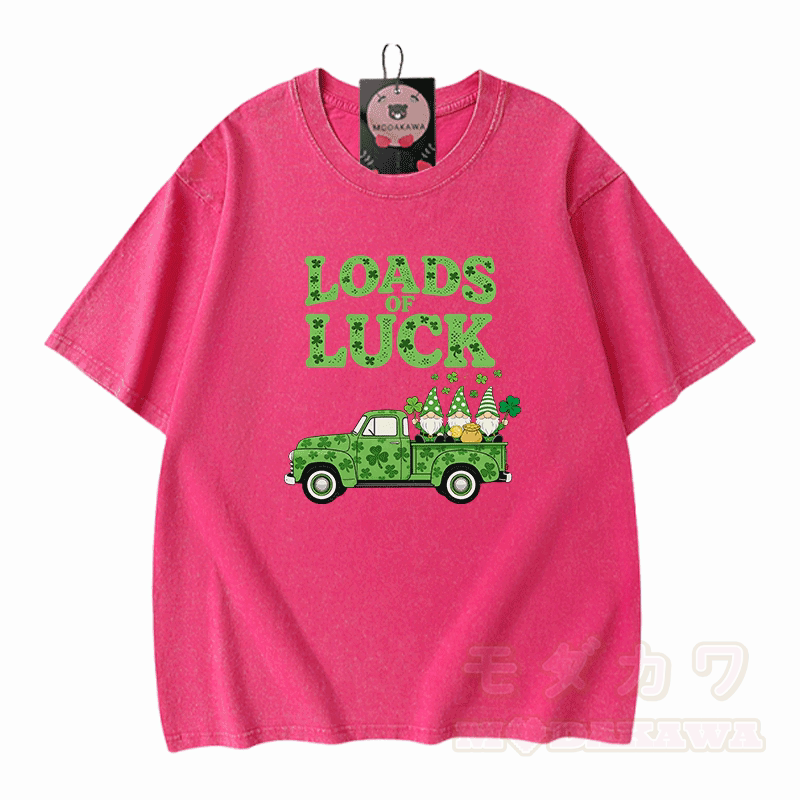 VIELE GLÜCK! Modakawa Vintage-T-Shirt aus 100 % Baumwolle mit Grafik zum St. Pakrit-Tag - Rosenrot - 5XL - image 5