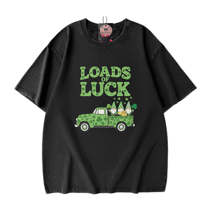 VIELE GLÜCK! Modakawa Vintage-T-Shirt aus 100 % Baumwolle mit Grafik zum St. Pakrit-Tag - Black - 5XL - image 1