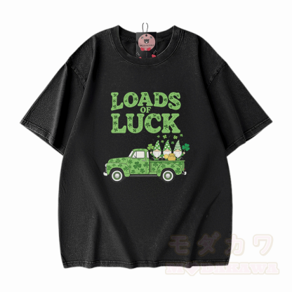 VIELE GLÜCK! Modakawa Vintage-T-Shirt aus 100 % Baumwolle mit Grafik zum St. Pakrit-Tag - Schwarz - 5XL - image 1
