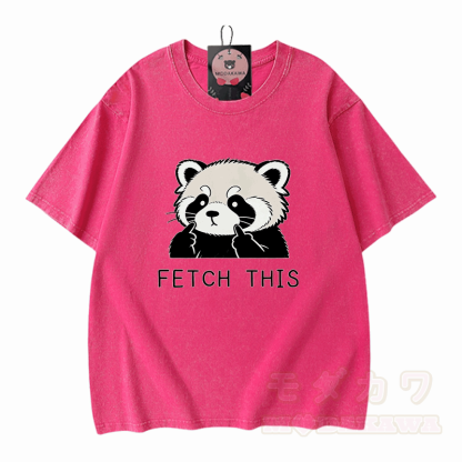 Hol dir dieses Panda-Grafik-Modakawa-Vintage-T-Shirt aus 100 % Baumwolle (gewaschen). - Rosenrot - 5XL - image 5