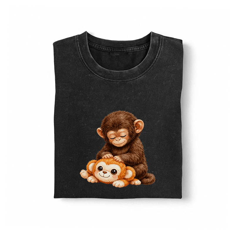 PUNCH Monkey Graphic Modakawa Vintage Washed 100% Cotton T-Shirt - image 1