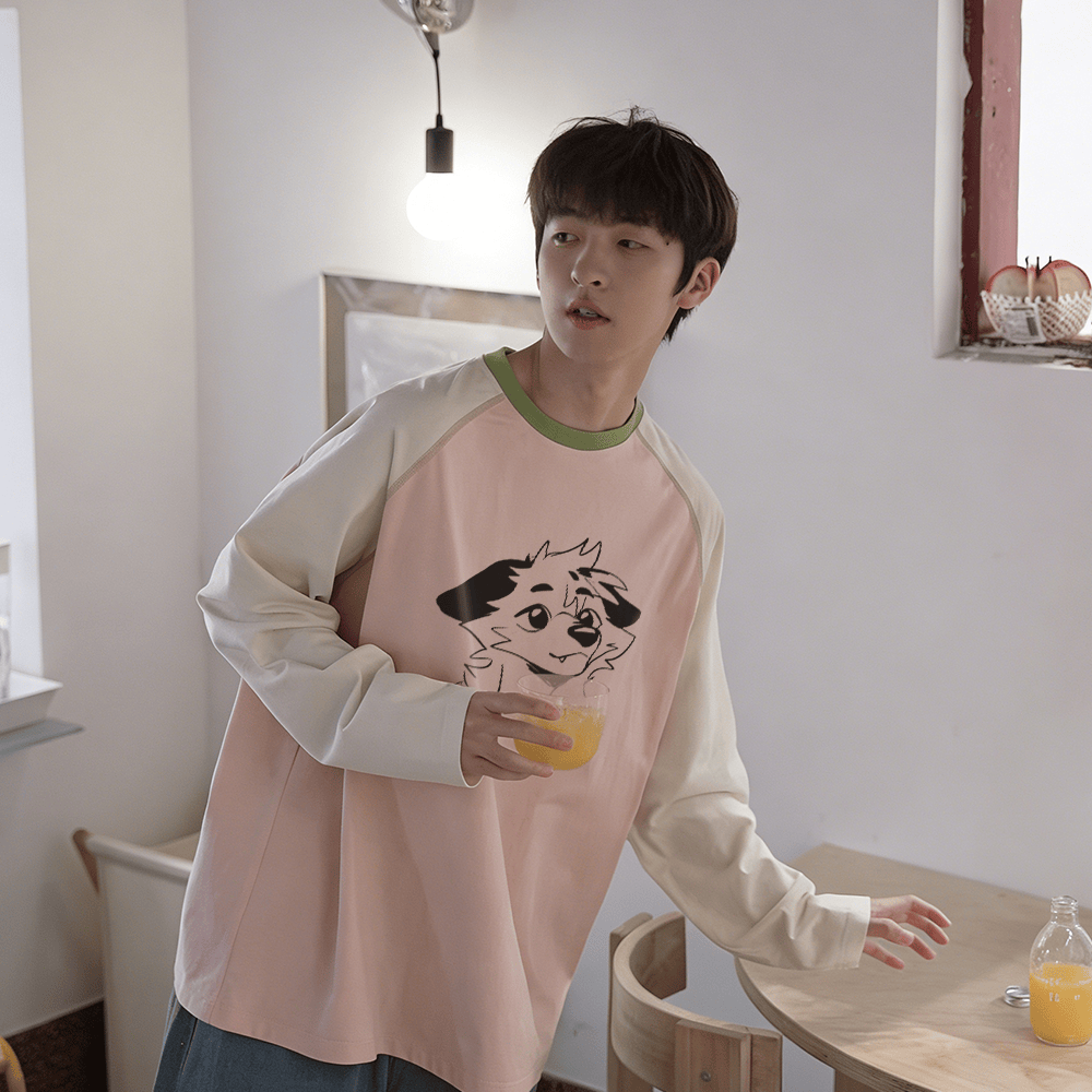 MODAKAWA X atka Fox Graphic Farben Block Raglan Langarm-T-Shirt - image 1