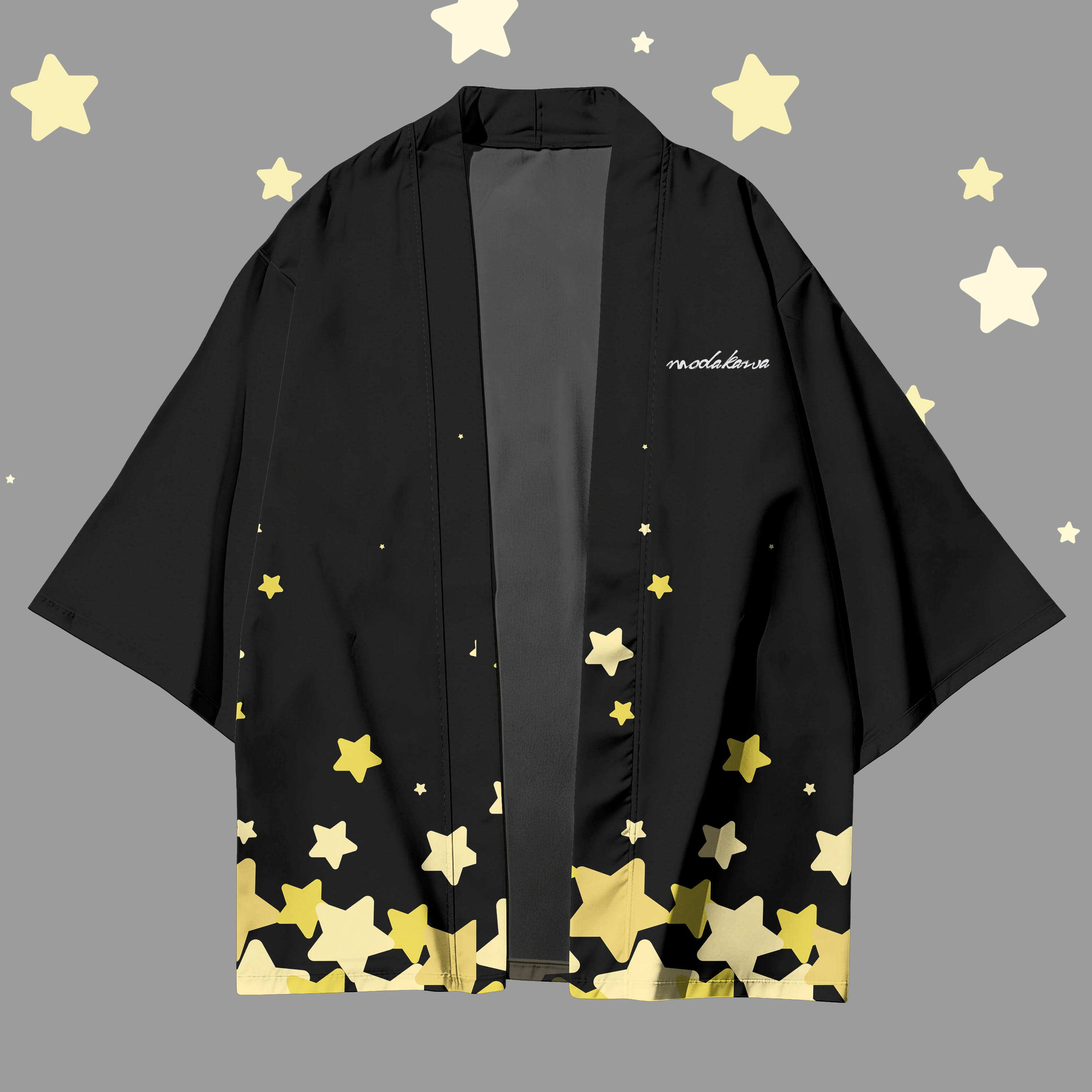 Modakawa Cardigan mit Sternenmuster und Farben -Design, Kimono-Oberbekleidung - image 1