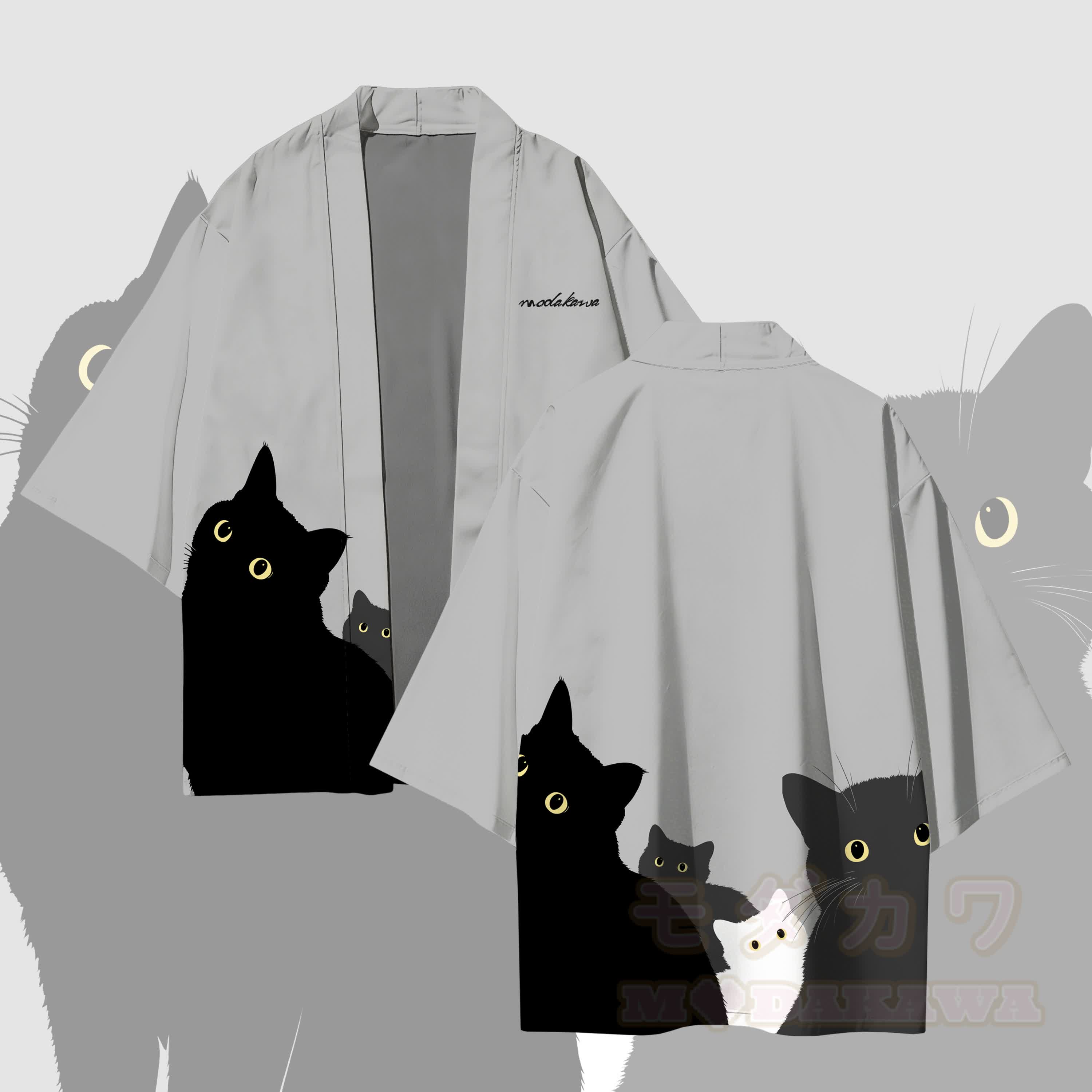 Modakawa Cardigan mit Farben , Kimono-Oberbekleidung - Grau - 3XL - image 5