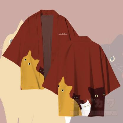 Modakawa Cardigan mit Farben , Kimono-Oberbekleidung - Rot - 3XL - image 3