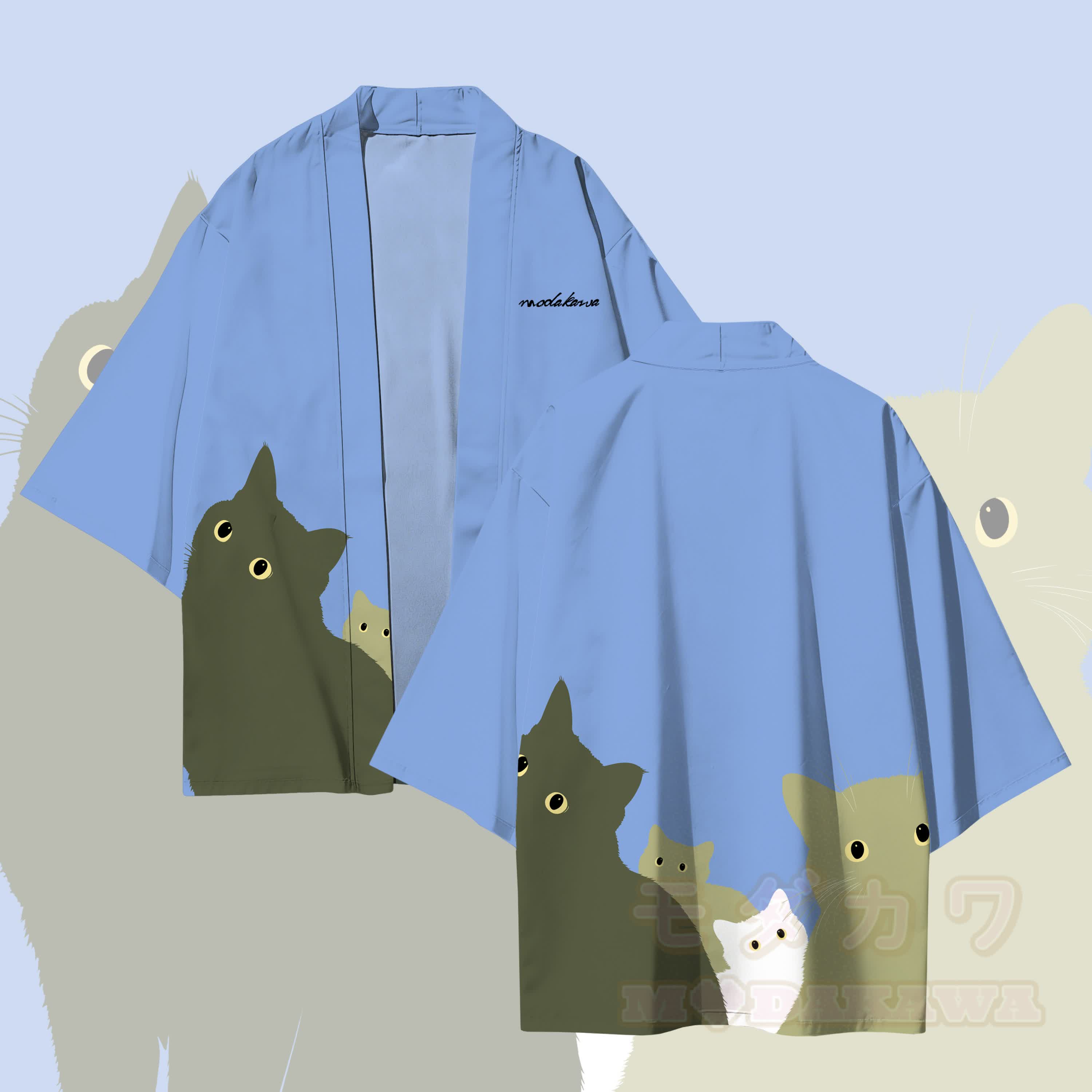 Modakawa Cardigan mit Farben , Kimono-Oberbekleidung - Blau - 3XL - image 2