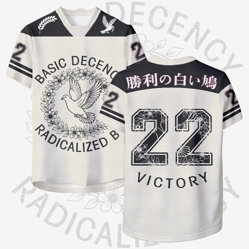 VICTORY Peace Dove Graphic Modakawa Unisex Jersey T-Shirt - Black - 6XL - image 2