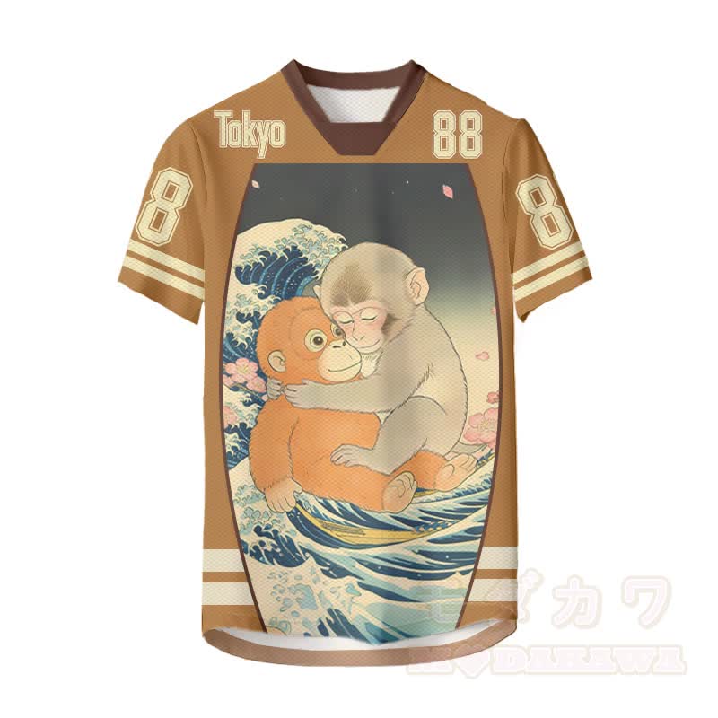 TOKYO PUNCH Monkey Graphic Modakawa Unisex Jersey T-Shirt - Gelb - 6XL - image 1