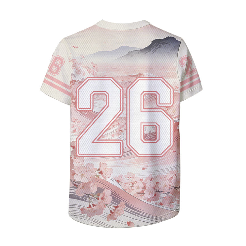 Ukiyo-e Sakura Wave Grafik Modakawa Unisex Jersey T-Shirt - image 2