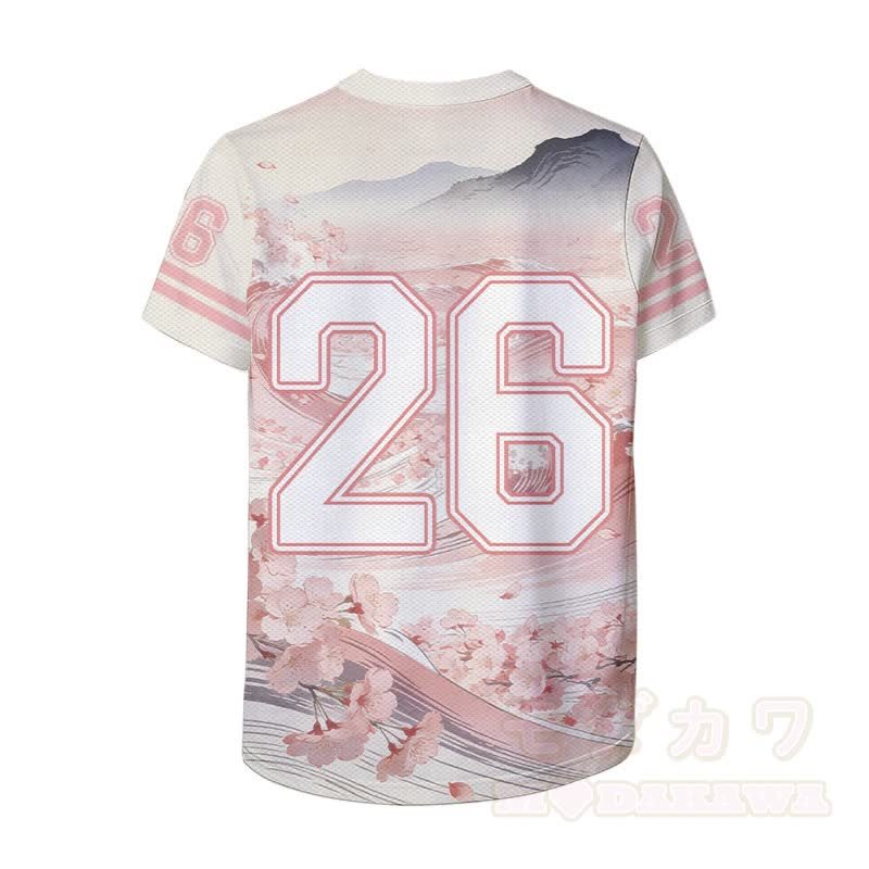 Ukiyo-e Sakura Wave Grafik Modakawa Unisex Jersey T-Shirt - image 2