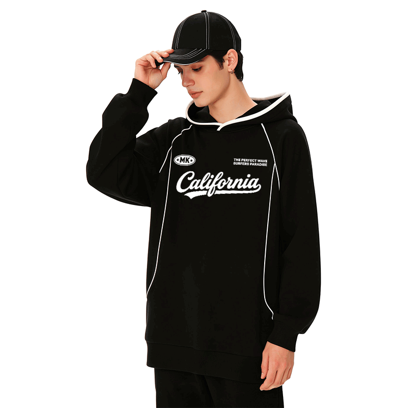 Modakawa Oversize-Pullover-Hoodie mit kalifornischem Grafikmuster und Raglanärmeln - image 1