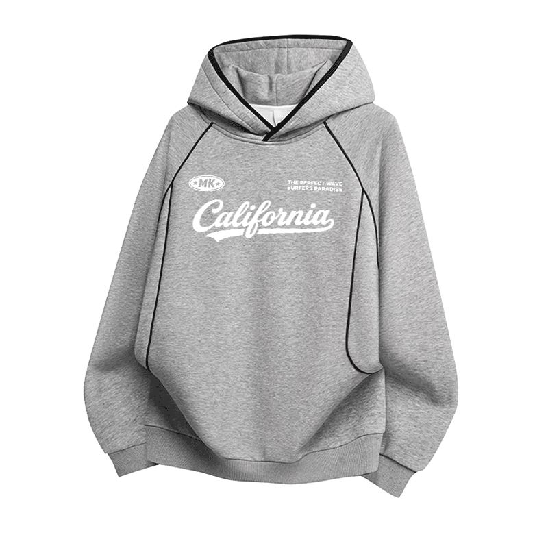 Modakawa Oversize-Pullover-Hoodie mit kalifornischem Grafikmuster und Raglanärmeln - Grey - 3XL - image 3