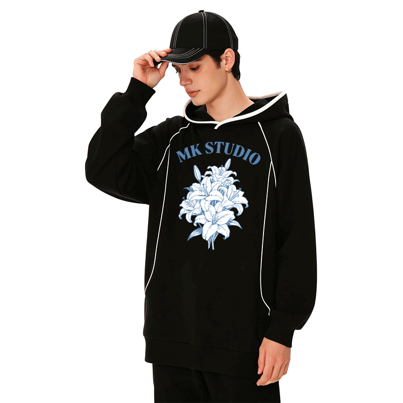 Pretty Lily Graphic Modakawa Raglan Sleeve Oversized Pullover Hoodie - image 1