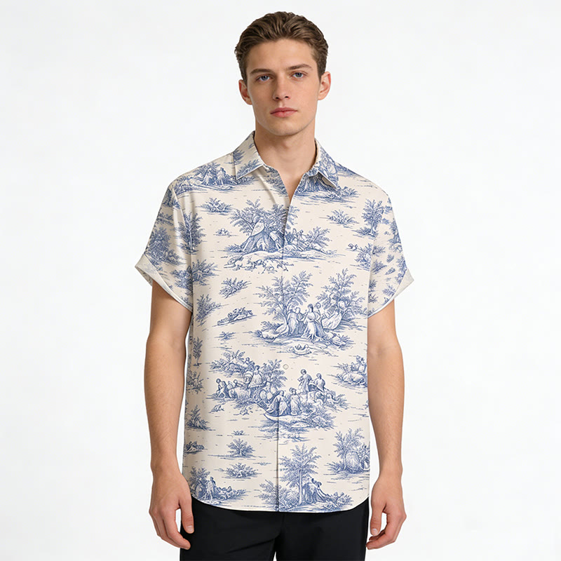 Vintage Grafik Modakawa Kimono Hemd - image 1