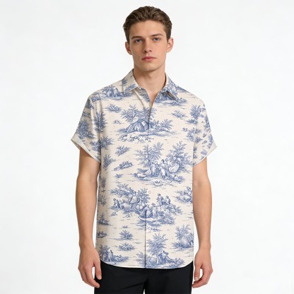 Vintage Grafik Modakawa Kimono Hemd - image 1