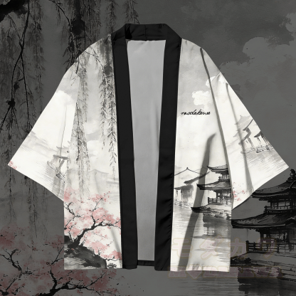 Vintage-Modakawa-Cardigan mit Grafikmuster, Kimono-Oberbekleidung - image 2