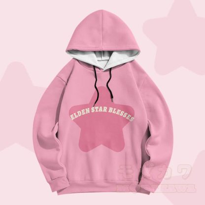 ELDEN STAR BLESSES Sternengrafik Modakawa Pullover Hoodie - Rosa - 6XL - image 2