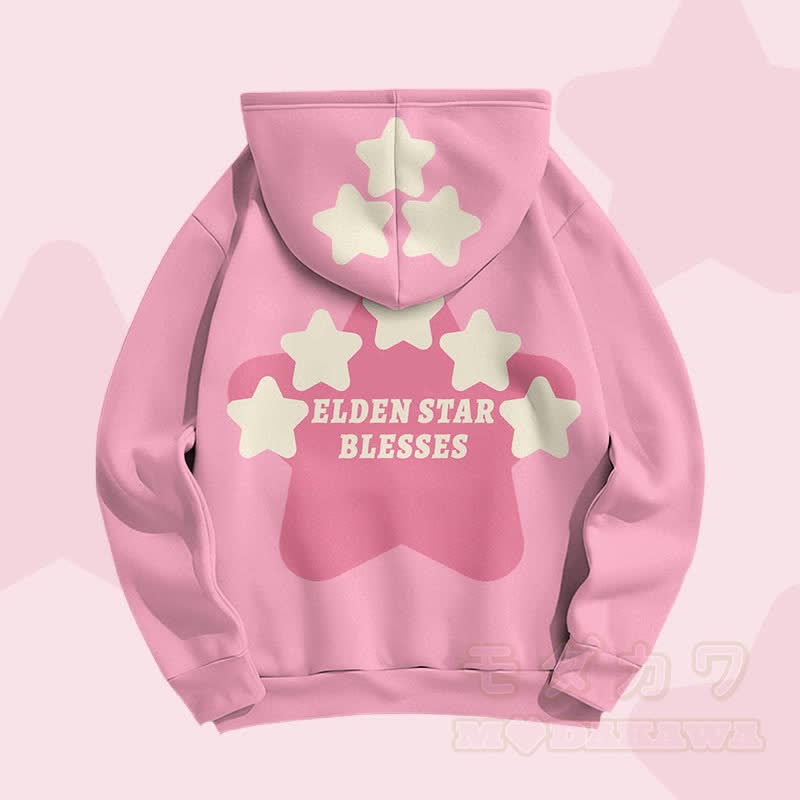 ELDEN STAR BLESSES Sternengrafik Modakawa Pullover Hoodie - image 1